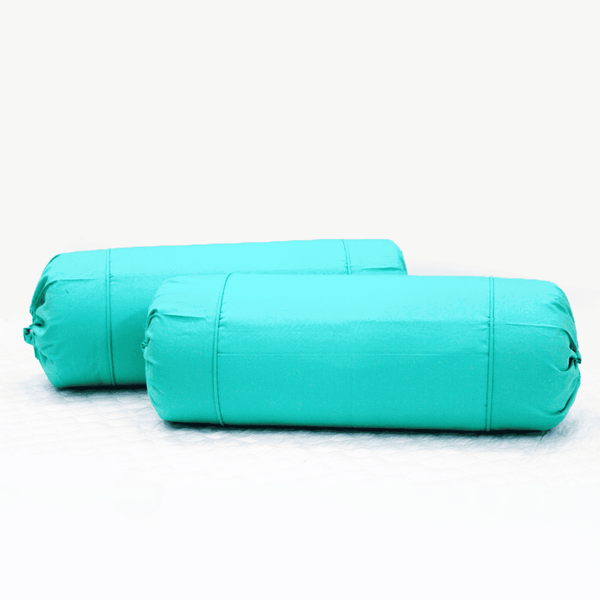 Plain Cotton 2 Pcs Bolster Cover Set - Naqua