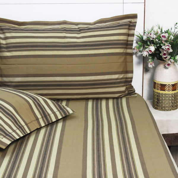 ALPHA Cotton Yarn Dyed Fitted Bed Spread with Pillow Covers