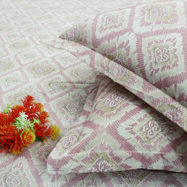 Printed Abstract Cotton 144 TC Bedsheet - Magenta