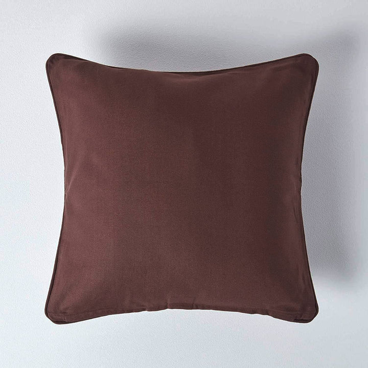 Plain Cotton Decorative Cushion Cover 1 Pc in Coffee Brown online at best prices