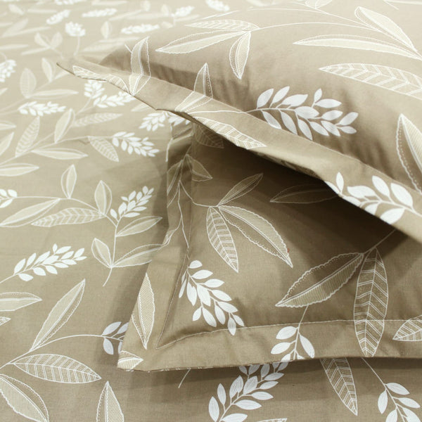 Printed Floral Cotton 250 TC Fitted Bedsheet - Brown