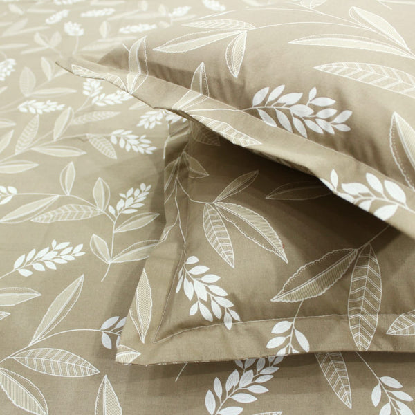 Printed Floral Cotton 250 TC Bedsheet - Brown