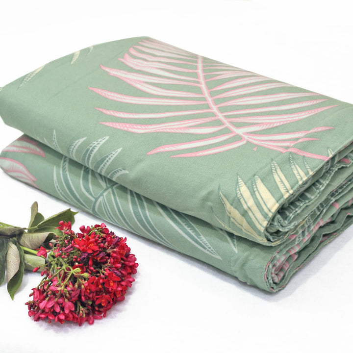 Green Festive Collection Floral Dohar Bedsheet Set (4 Pc) online in India