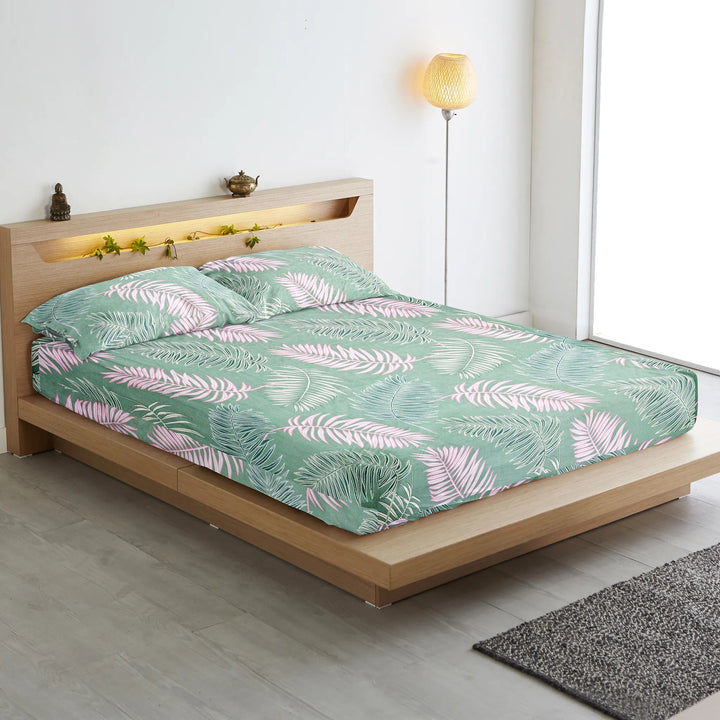 Green Festive Collection Floral Dohar Bedsheet Set (4 Pc) online in India