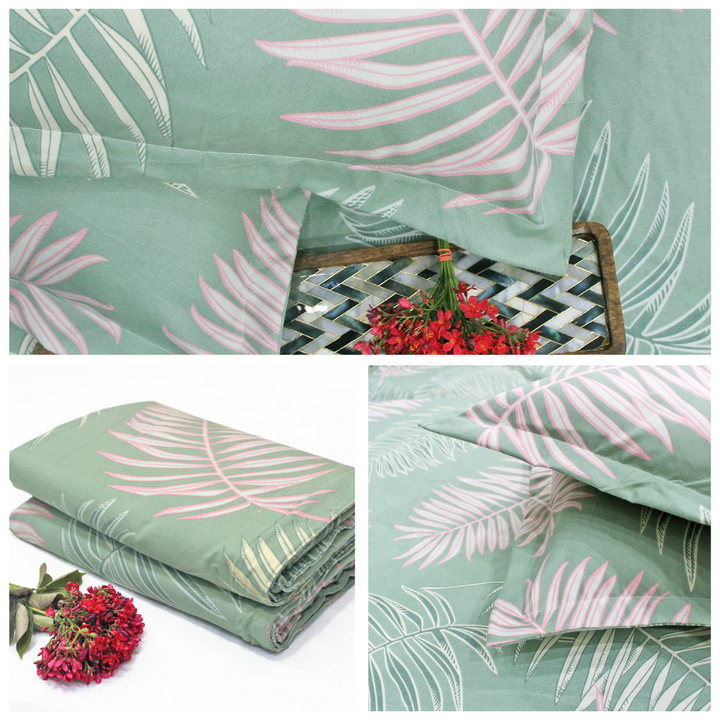 Green Festive Collection Floral Dohar Bedsheet Set (4 Pc) online in India