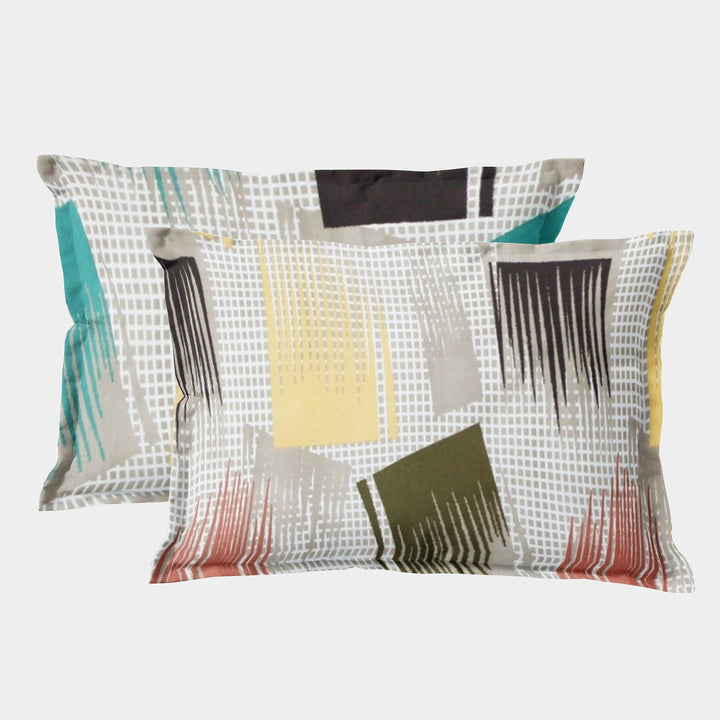 Soft Geometrical Print Pillow Cover Set In Multicolor Online At Best prices(2 Pcs)