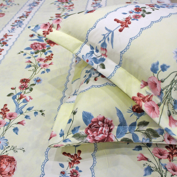 Floral 210 TC Fitted Bedsheet -  Multicolor