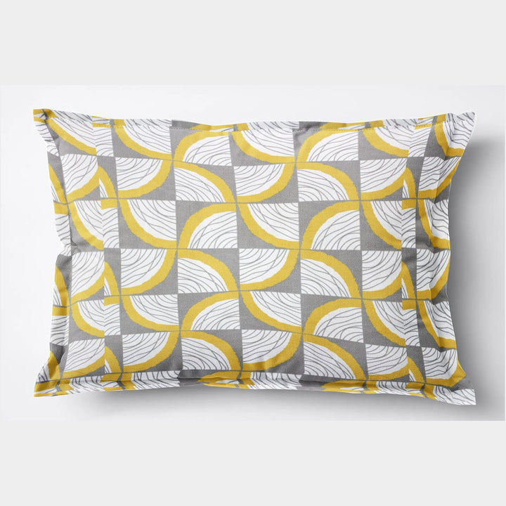 Soft Geometrical Print Pillow Cover Set In Yellow Online At Best prices(2 Pcs)