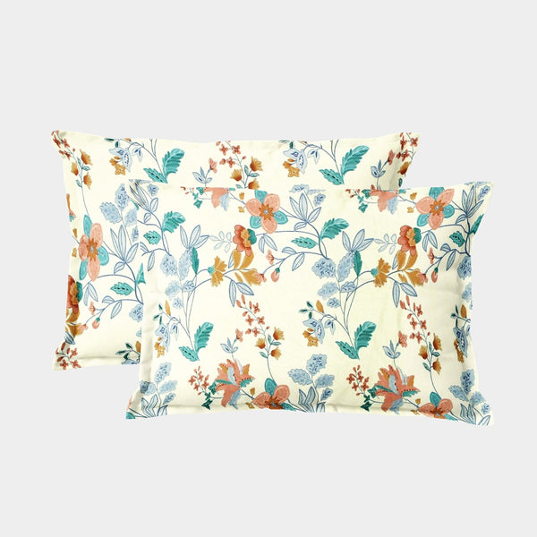 Printed Floral Set of 2 Pcs Pillow Cover - Multicolor