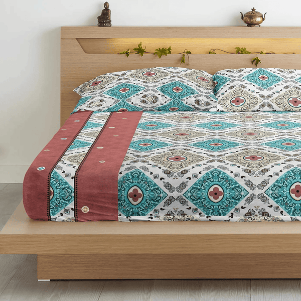 Floral 210 TC Flat Bedsheet -  Multicolor