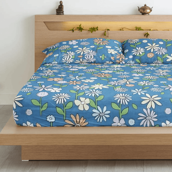 Floral 210 TC Flat Bedsheet -  Multicolor