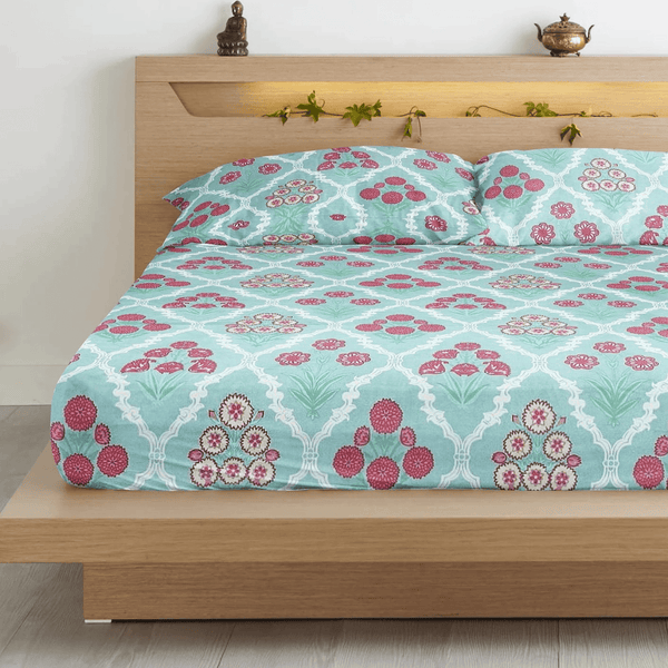 Floral 210 TC Flat Bedsheet -  Multicolor