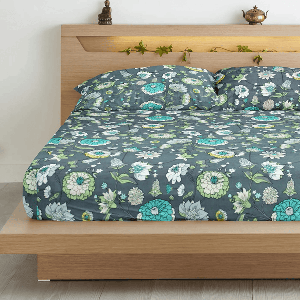 Floral 210 TC Flat Bedsheet -  Multicolor