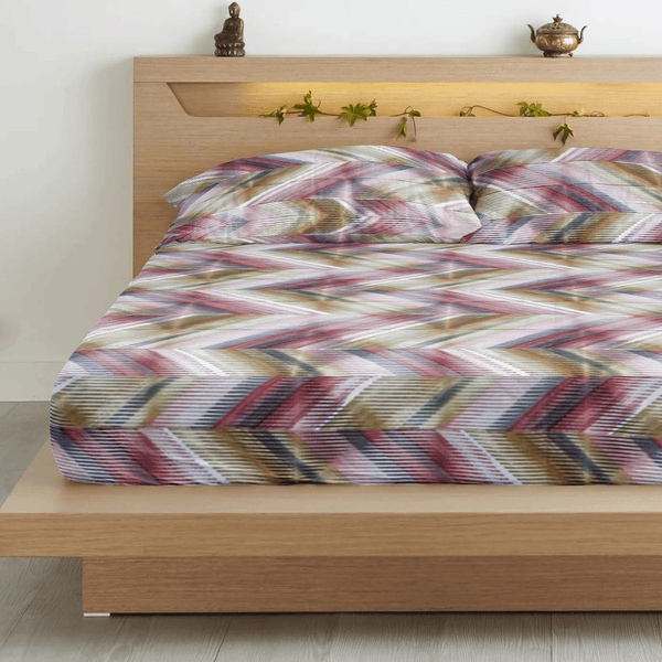 Geometrical 210 TC Flat Bedsheet -  Multicolor