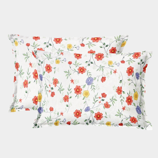 Printed Floral Set of 2 Pcs Pillow Cover - Multicolor