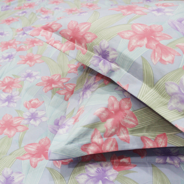 Floral 210 TC Fitted bedsheet -  Multicolor