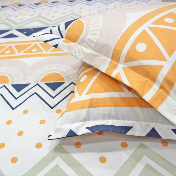 Geometrical 210 TC Fitted Bedsheet -  Multicolor