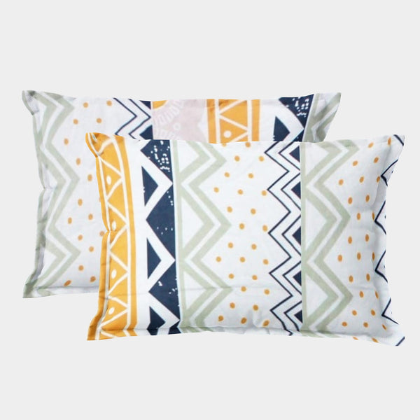 Printed Geometrical Set of 2 Pcs Pillow Cover - Multicolor