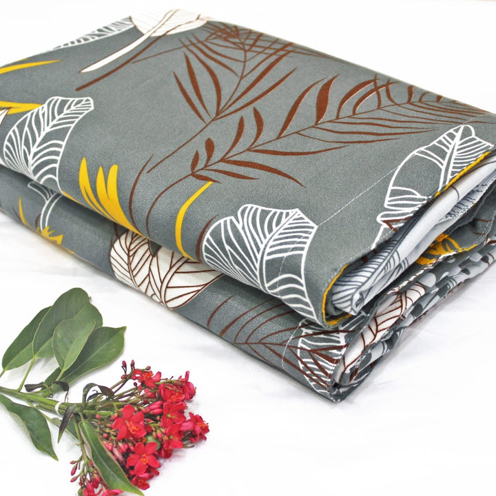 Grey Festive Collection Floral Dohar Bedsheet Set (4 Pc) online in India