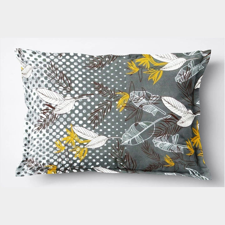 Soft Floral Print Pillow Cover Set In Grey Online At Best prices(2 Pcs)