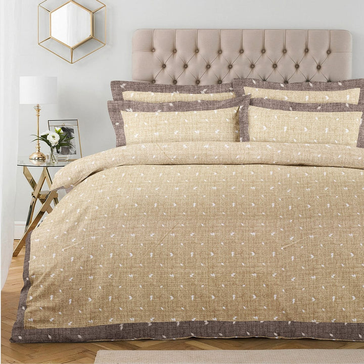 Pearl Texture Floral Print 300TC Cotton Dohar Comforter In Gold At Best Prices