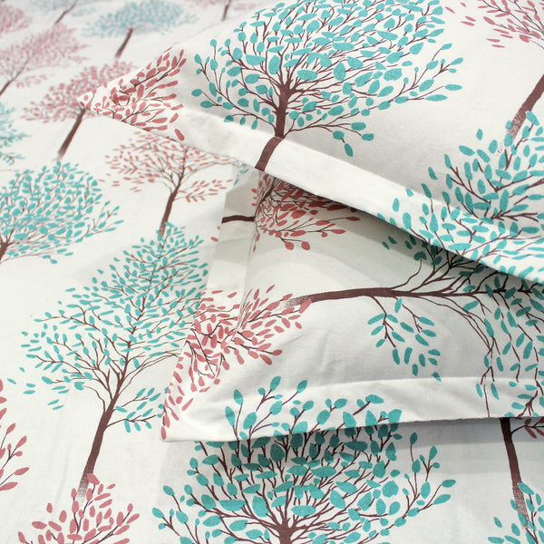 Printed Floral Cotton 144 TC Fitted Bedsheet - Multicolor