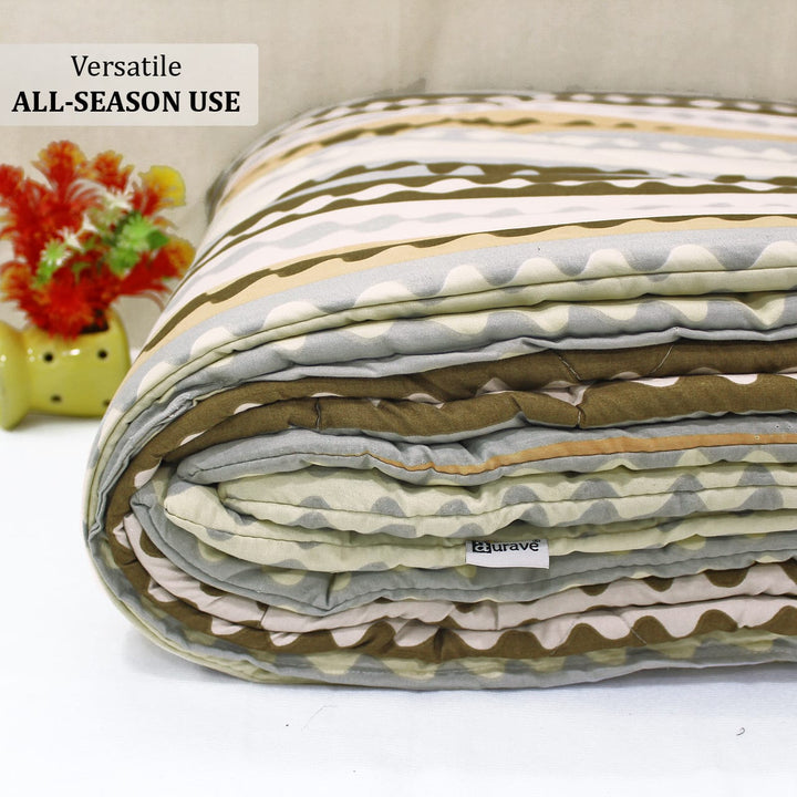 All Season Reversible Microfiber Comforter/Quilt (150 GSM) -Brown