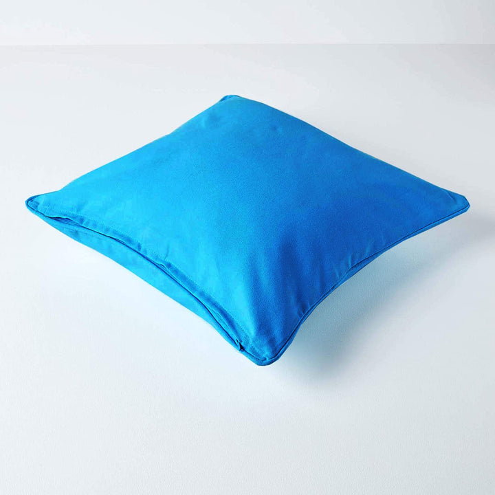 Plain Cotton Decorative Cushion Cover in Blue online at best prices