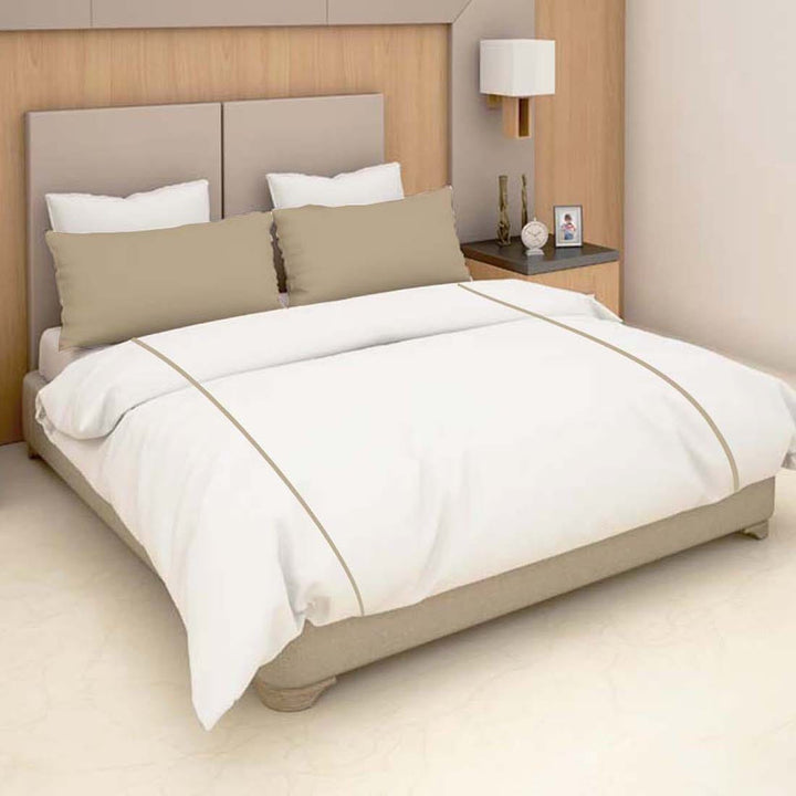 Soft Plain 210 TC Cotton Designer Bedsheet In White At Best Prices 