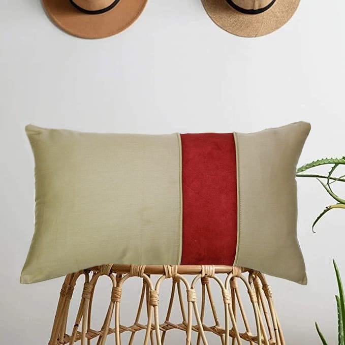 Stylish Cotton Satin Patch Throw/Lumber Pillow Online In India