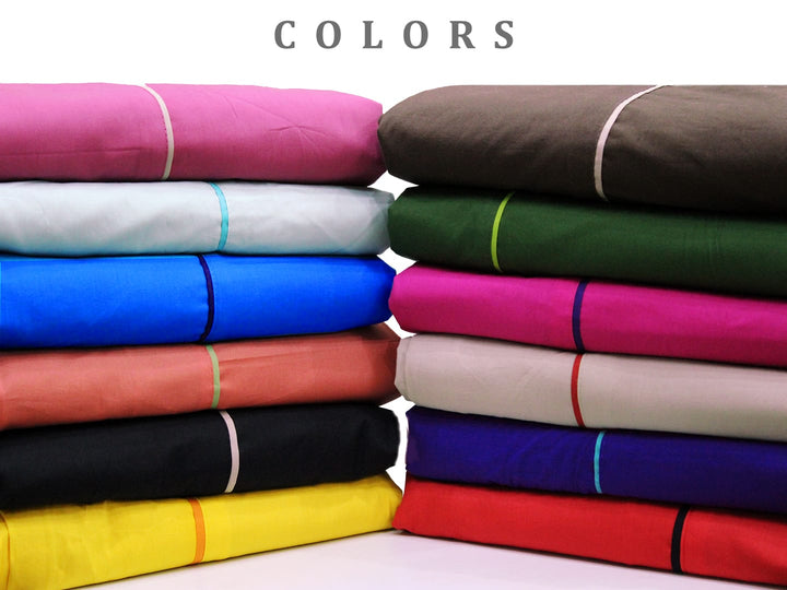 Soft Plain 210 Mercerised Cotton Duvet Cover In Aqua Green & Khaki Online At Best Prices