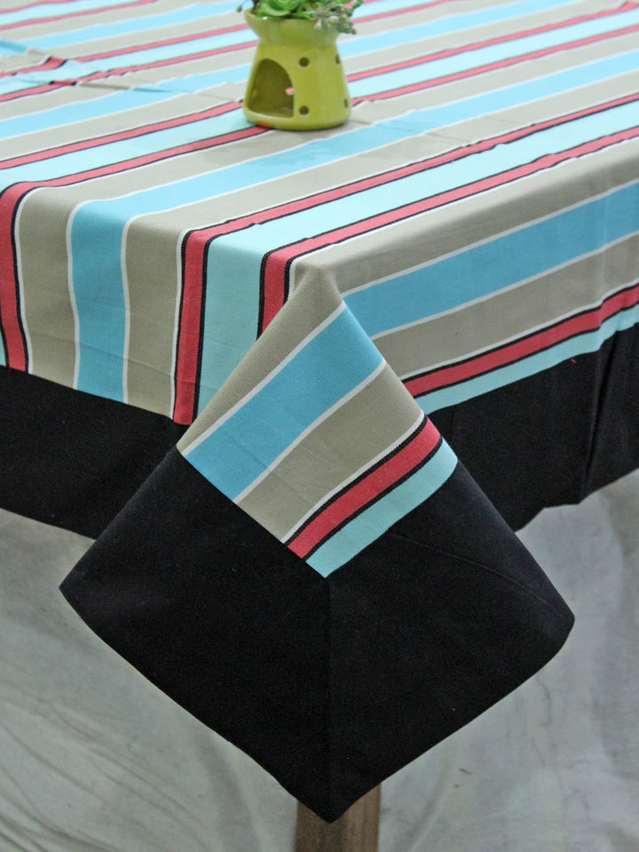 Alpha Multicolor Woven Cotton Stripes Table Cover(1 Pc) online in India