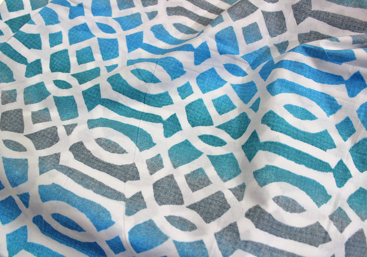 Stylish Aqua Multicolor Abstract Printed Cotton Duvet Cover Online In India