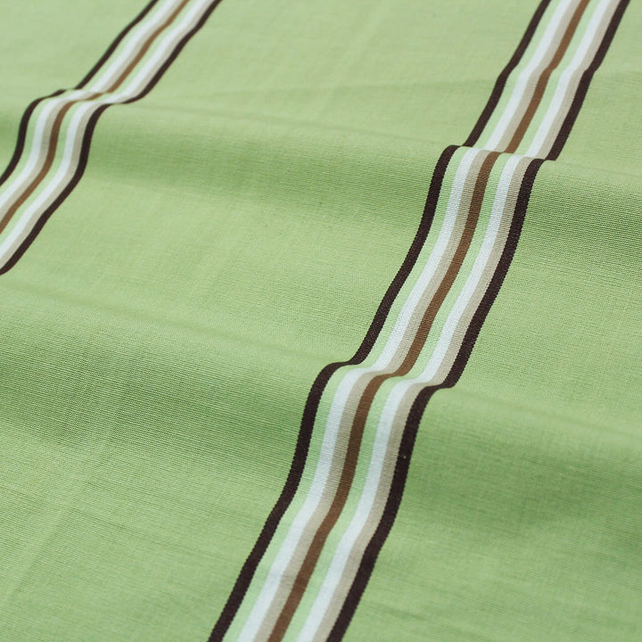 Alpha Green Woven Cotton Stripes Table Cover(1 Pc) online in India