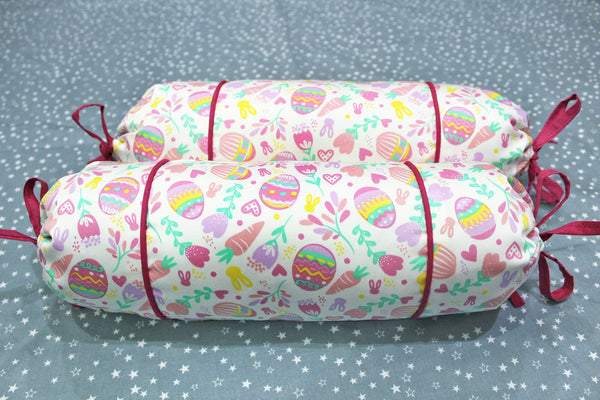 MELANGE 100% Cotton Baby Bolster Cover (with Bolster Insert), Pink