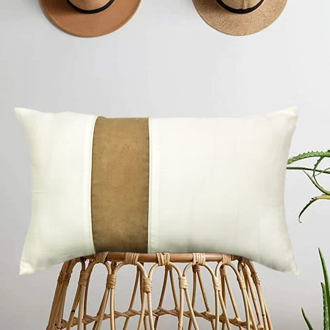 Stylish Cotton Satin Patch Throw/Lumber Pillow Online In India