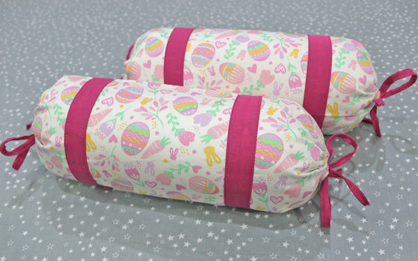 MELANGE 100% Cotton Baby Bolster Cover (with Bolster Insert), Magenta