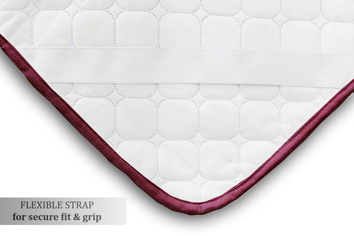 Maroon Elasticated Quilted Water Proof Mattress Protector online in India