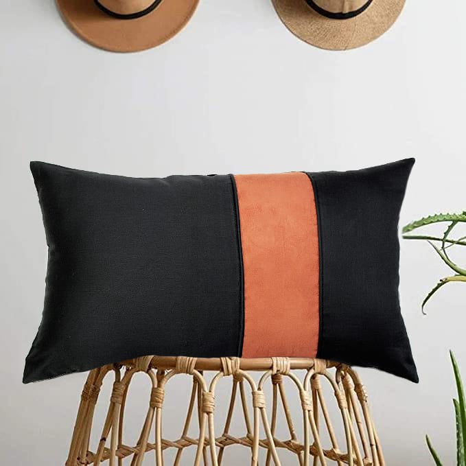 Stylish Cotton Satin Patch Throw/Lumber Pillow Online In India