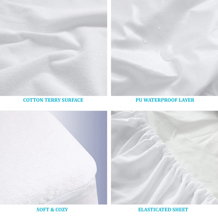 White Water Proof Terry Mattress Protector online at best prices 