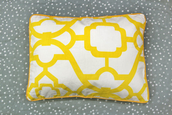 MELANGE 100% Cotton Baby Pillow Cover (with Pillow Insert), Yellow