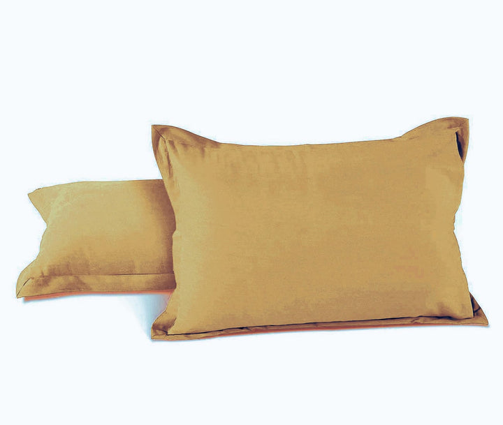 Soft 210 TC Plain Cotton Pillow Cover Set In Camel Brown Online In India(2 Pcs)