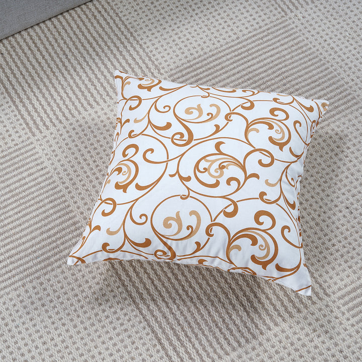 Soft Floral print Mustard Cotton Cushion Cover Set online in India