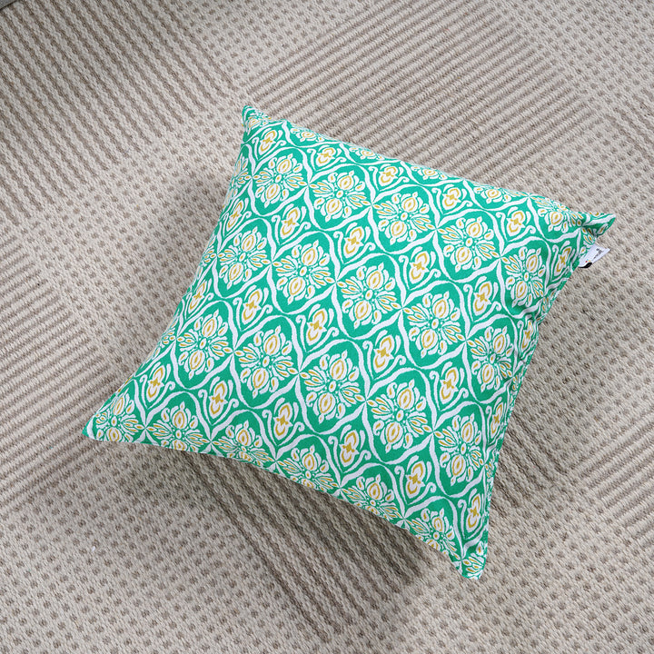 Soft Ikat print Aqua Cotton Cushion Cover Set online in India