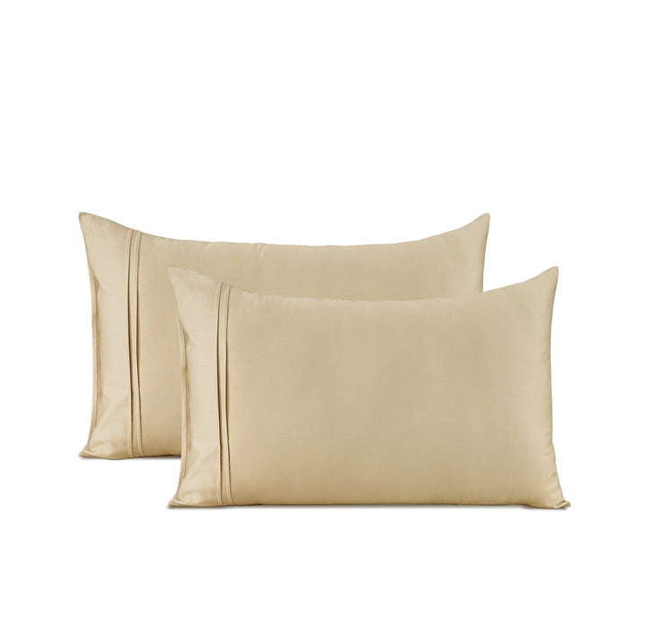 Soft Beige 400 TC Cotton Satin Designer Pillow Covers Online In India