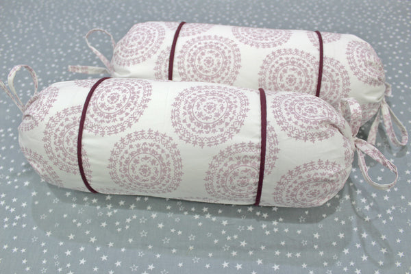 MELANGE 100% Cotton Baby Bolster Cover (with Bolster Insert), Burgundy