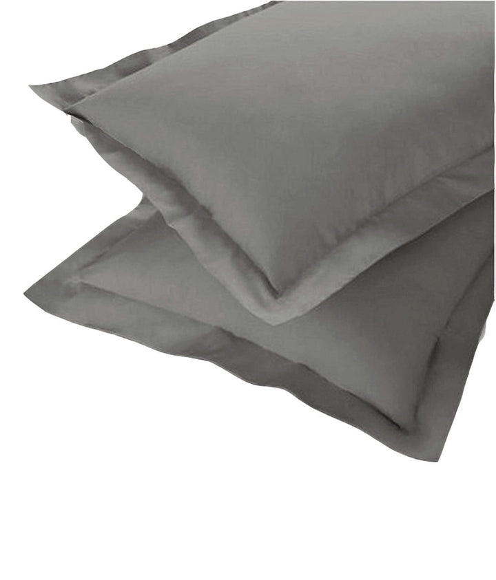 Soft 210 TC Plain Cotton Pillow Cover Set In Grey Online In India(2 Pcs)