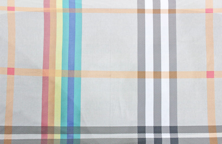 Soft Check Print 250 TC Fitted Bedsheet In Multicolor At Best Prices