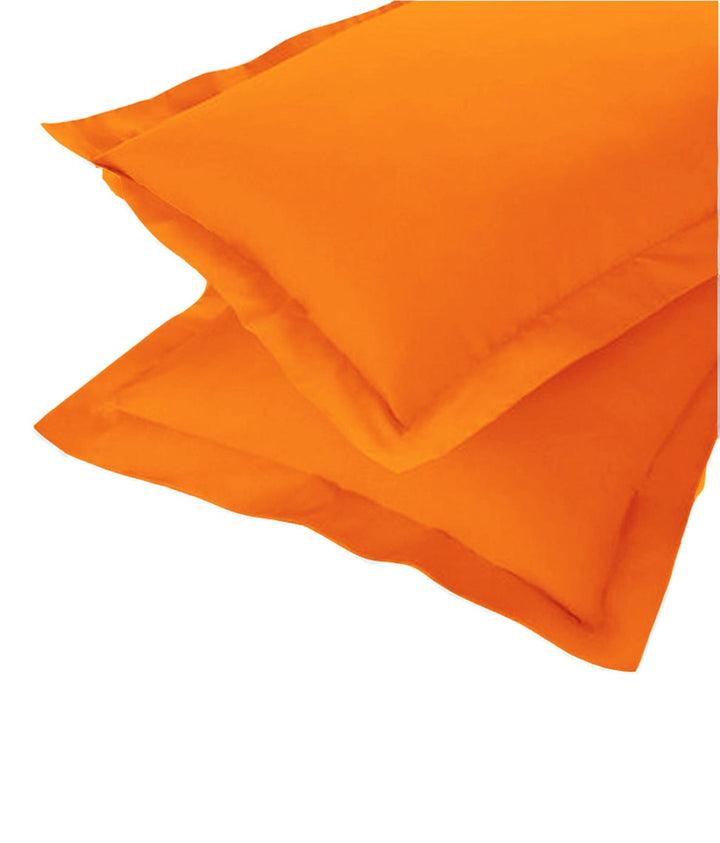 Soft 210 TC Plain Cotton Pillow Cover Set In Orange Online In India(2 Pcs)