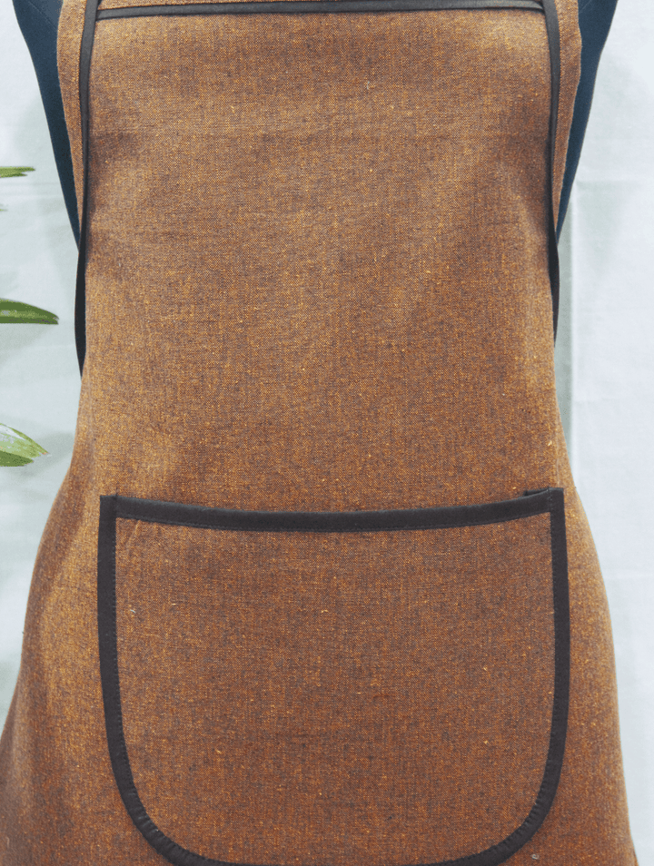 Stylish Coffee Gold Handwoven Cotton Kitchen Apron (1 Pc) Online In India 